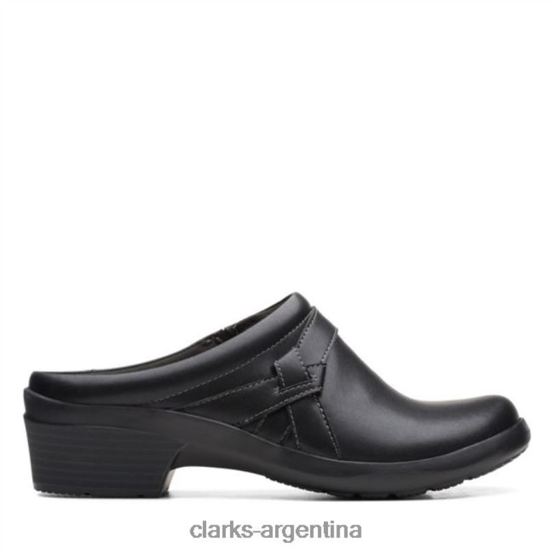 Clarks unisexo 2FZPZ6022 angie mist cuero negro clarks de cuero negro cuero negro