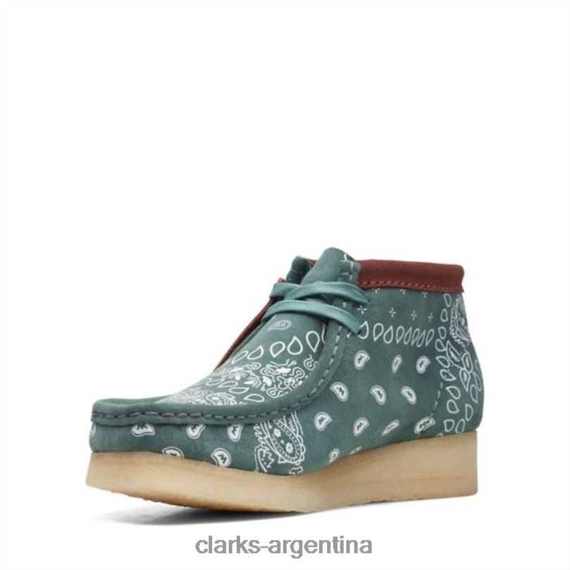 Clarks unisexo 2FZPZ6038 bota wallabee paisley verde paisley verde clarks paisley verde