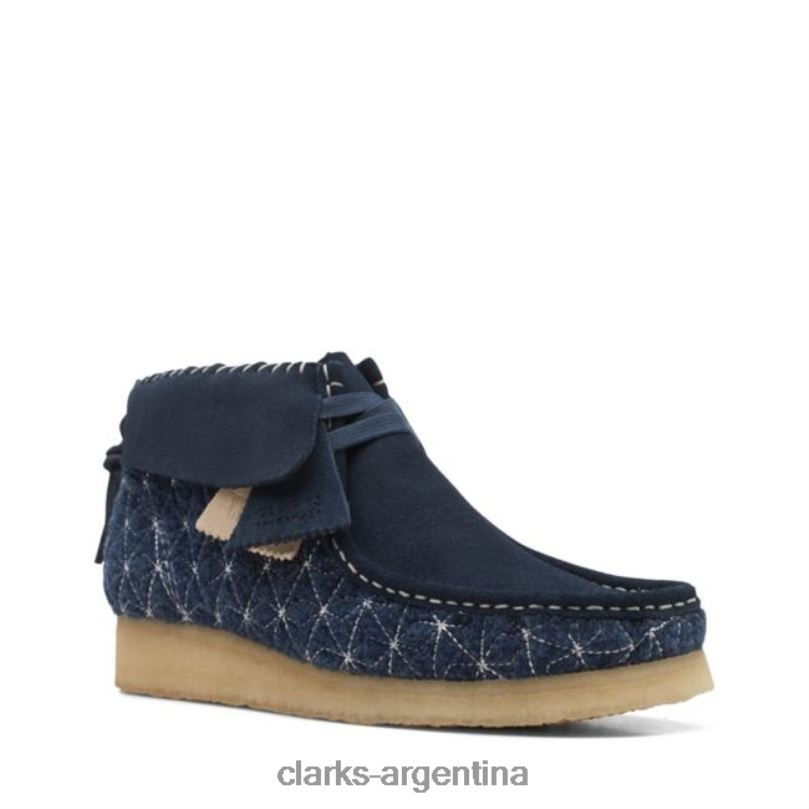 Clarks unisexo 2FZPZ6059 botas clarks wallabee azul marino sashiko sashiko azul marino