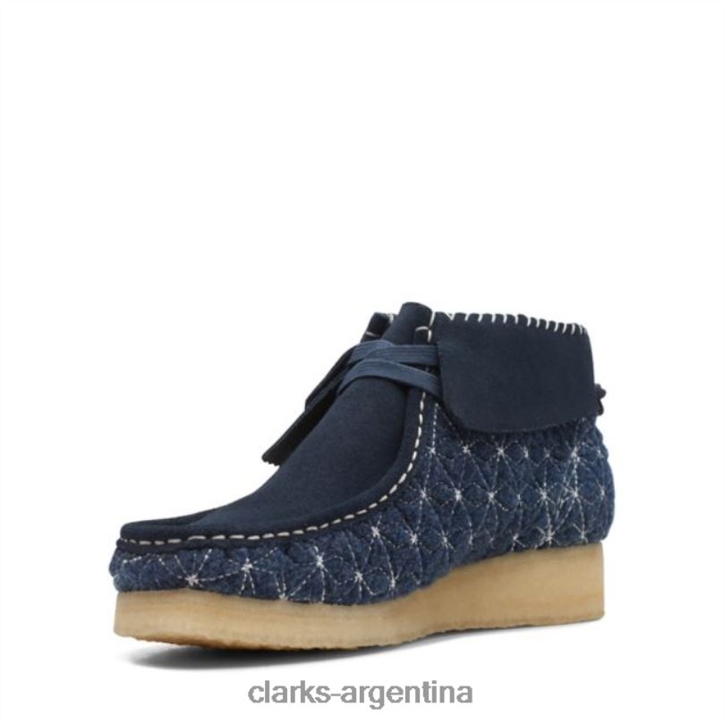 Clarks unisexo 2FZPZ6059 botas clarks wallabee azul marino sashiko sashiko azul marino