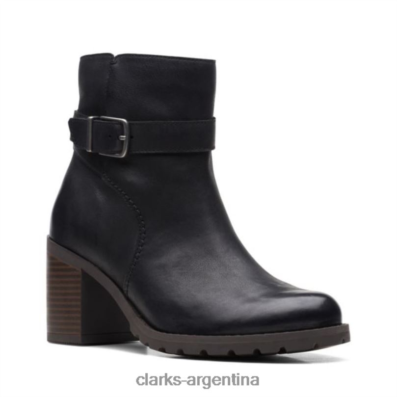 Clarks unisexo 2FZPZ6220 Clarkwell Hall de cuero negro Clarks de cuero negro cuero negro
