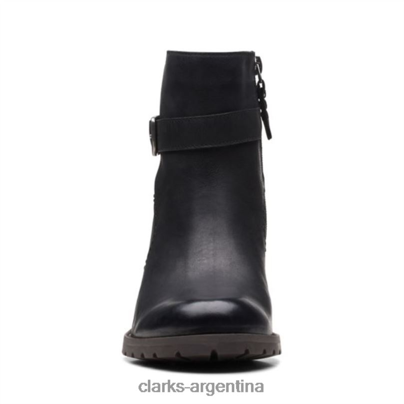 Clarks unisexo 2FZPZ6220 Clarkwell Hall de cuero negro Clarks de cuero negro cuero negro