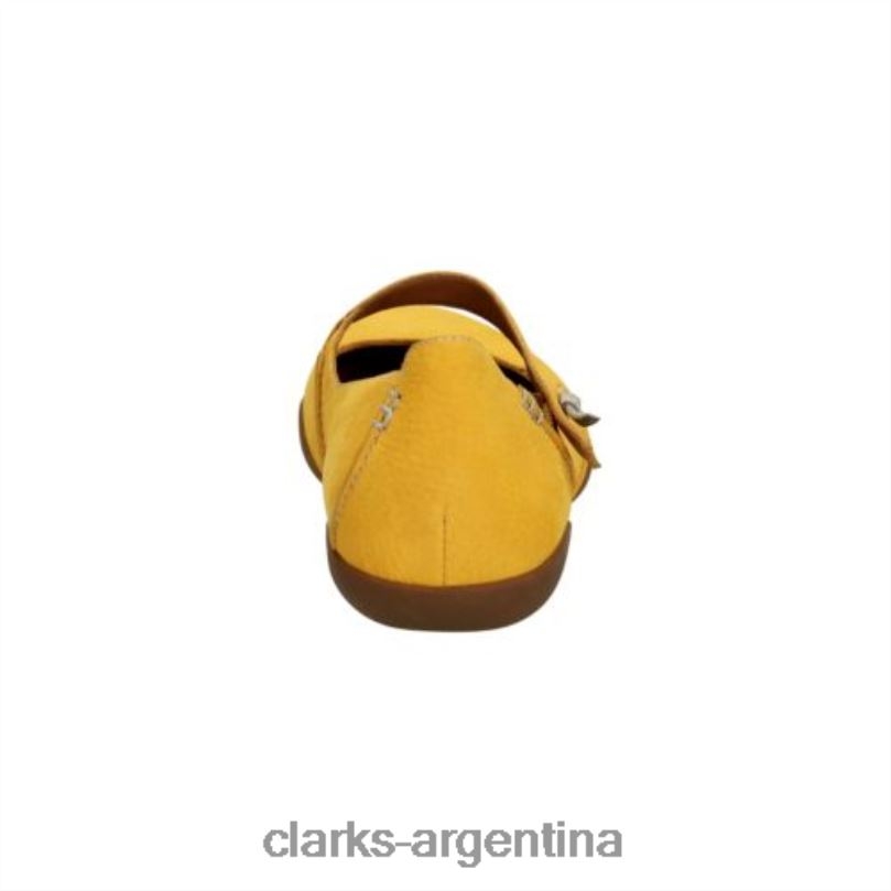 Clarks unisexo 2FZPZ4064 clarks felicia plum cuero bajo amarillo cuero amarillo