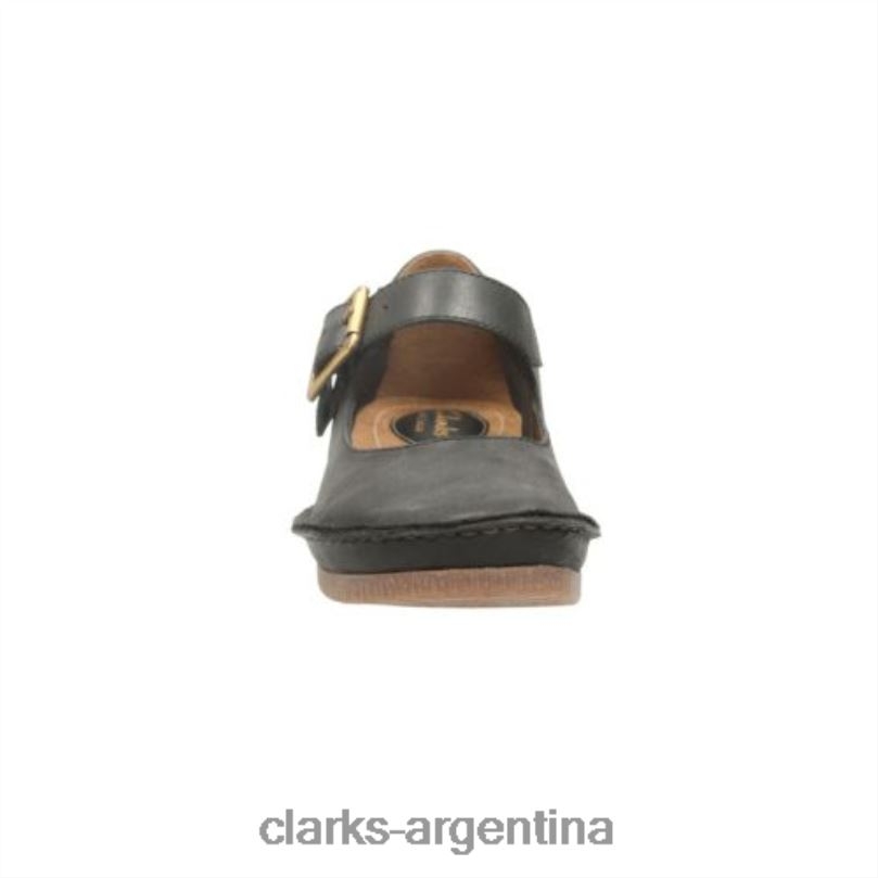 Clarks unisexo 2FZPZ4067 clarks de cuero negro janey junio cuero negro
