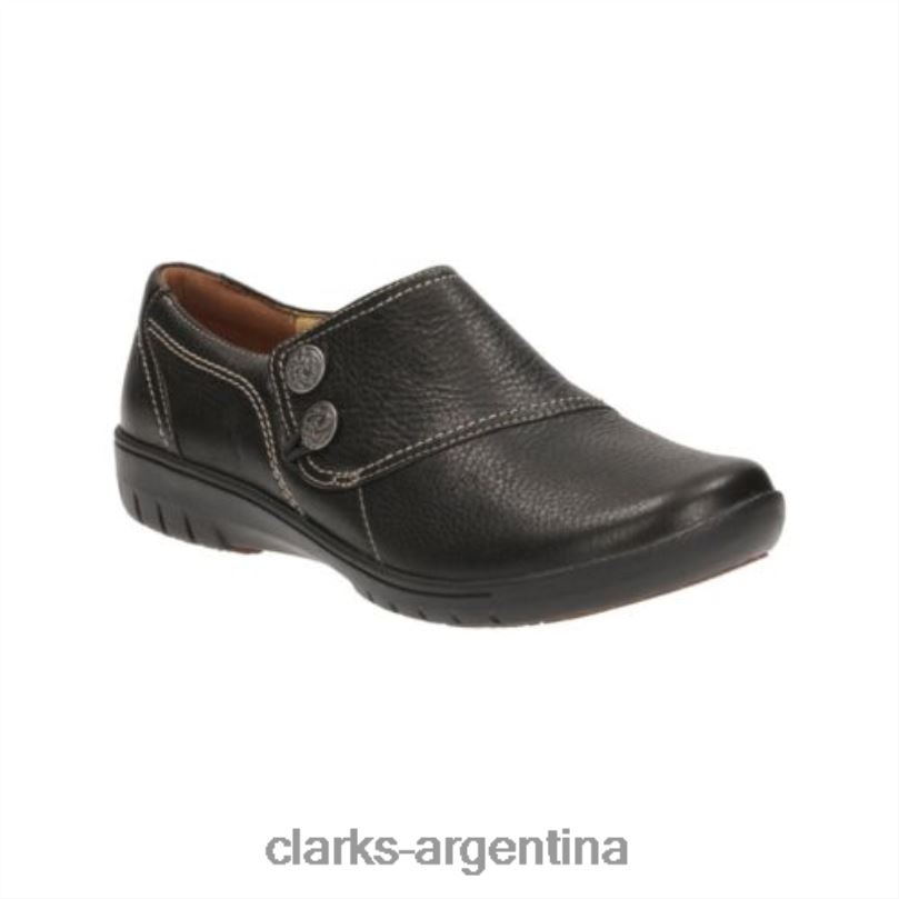 Clarks unisexo 2FZPZ4076 Clarks Un Whisper de cuero negro. cuero negro