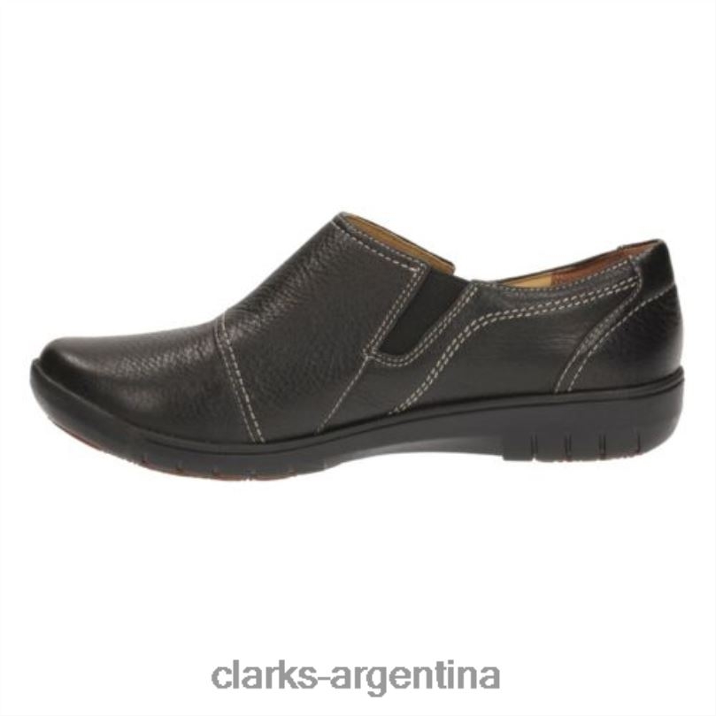 Clarks unisexo 2FZPZ4076 Clarks Un Whisper de cuero negro. cuero negro