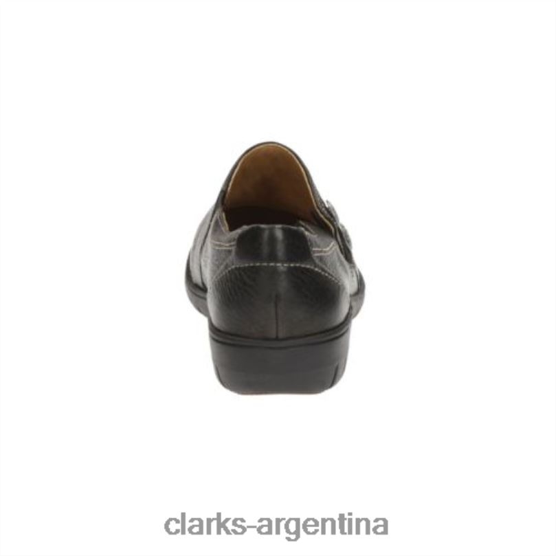 Clarks unisexo 2FZPZ4076 Clarks Un Whisper de cuero negro. cuero negro