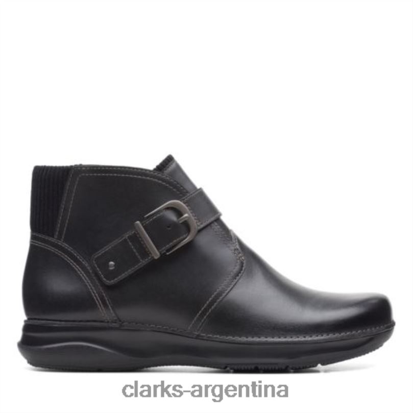 Clarks unisexo 2FZPZ4134 clarks de cuero appley mid negro cuero negro