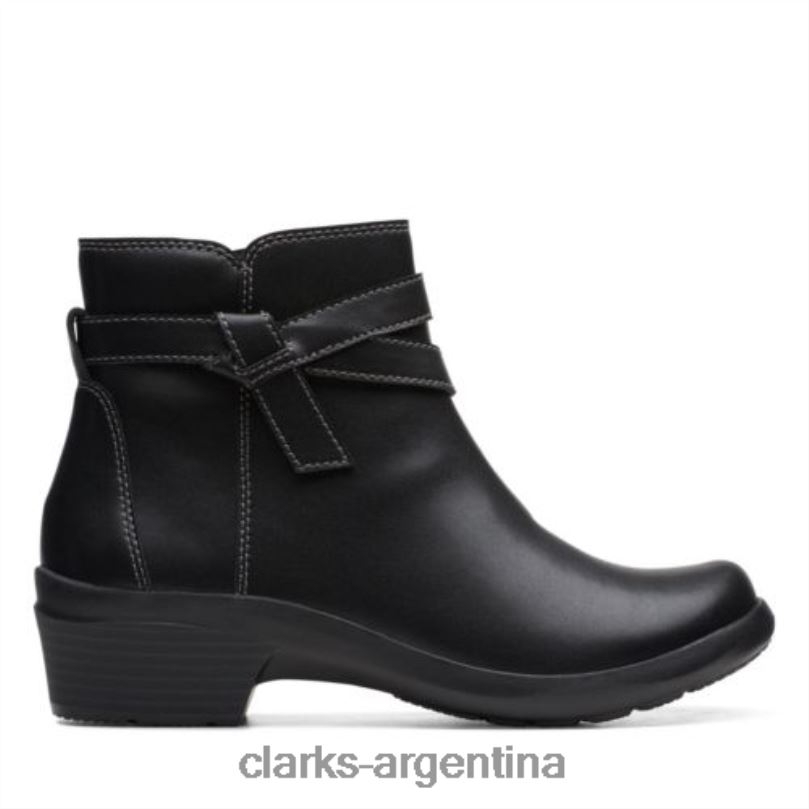 Clarks unisexo 2FZPZ4148 Clarks Angie Spice de cuero negro cuero negro