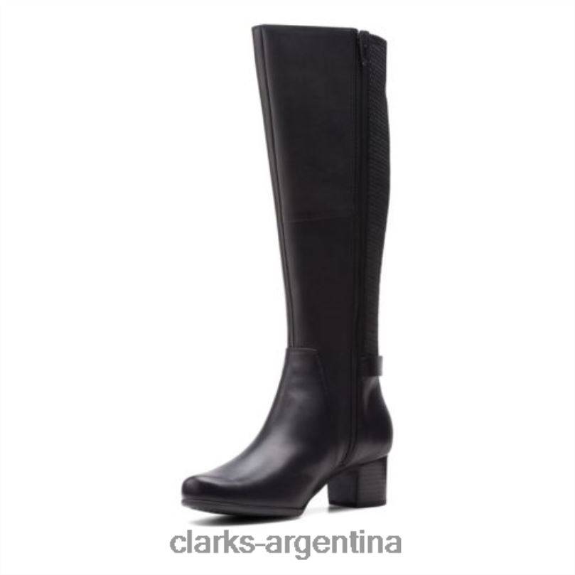 Clarks unisexo 2FZPZ4211 clarks de cuero negro un damson hola cuero negro