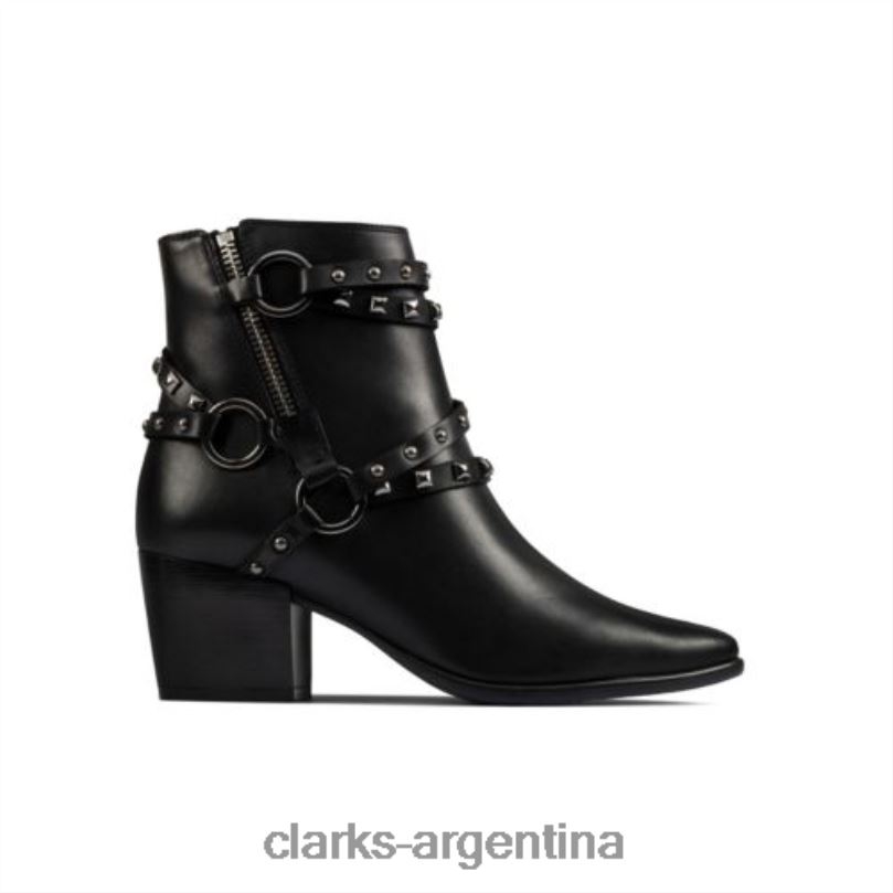 Clarks unisexo 2FZPZ4217 Adornos Isabella de cuero negro Clarks cuero negro