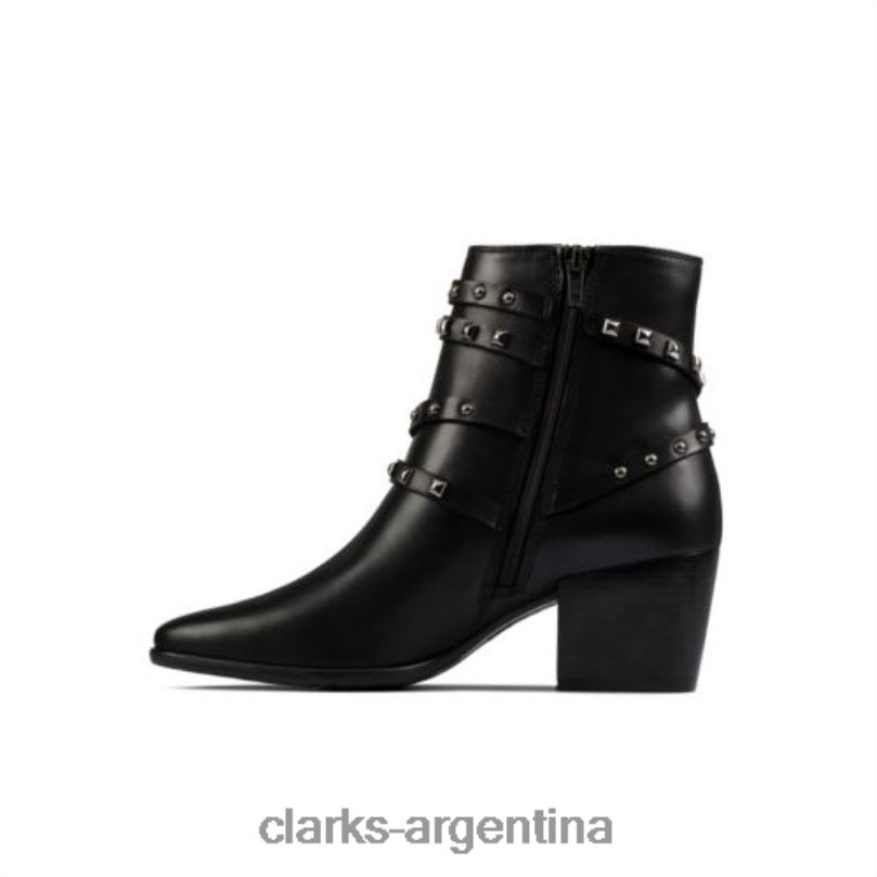 Clarks unisexo 2FZPZ4217 Adornos Isabella de cuero negro Clarks cuero negro