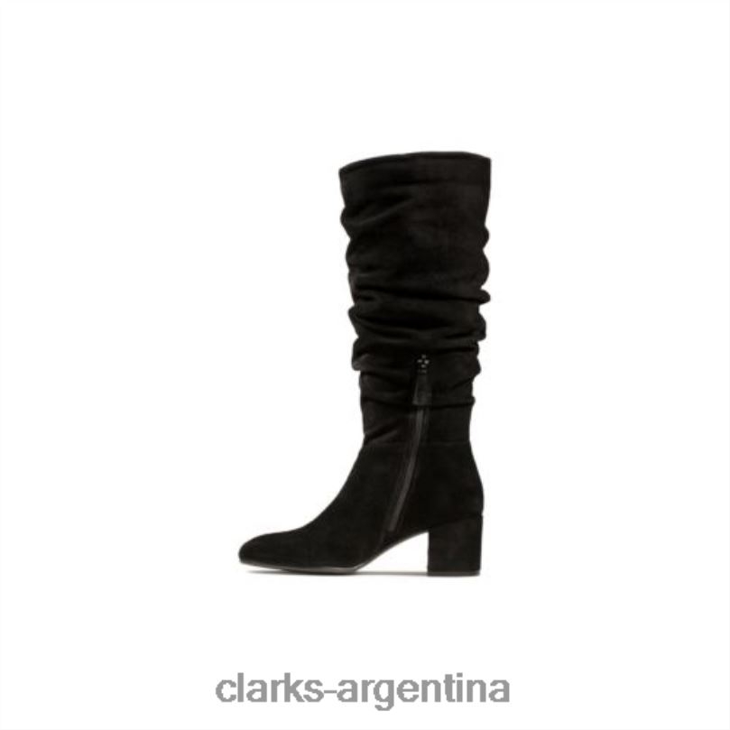 Clarks unisexo 2FZPZ4233 Clarks ante negro transparente slouch ante negro