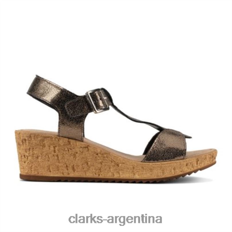 Clarks unisexo 2FZPZ4274 clarks rissa sun piedra metalizado piedra metalica