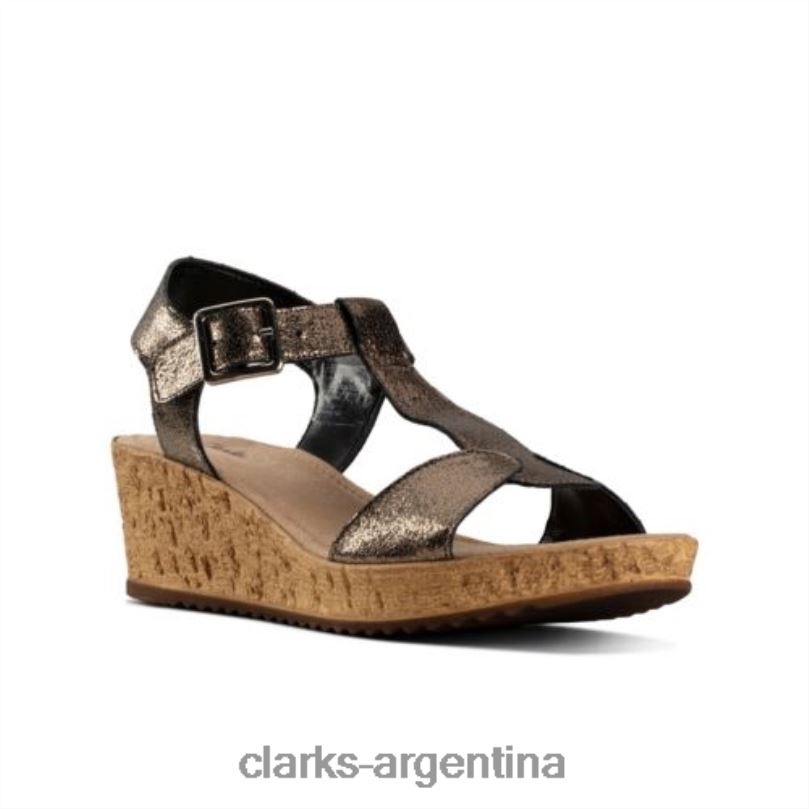 Clarks unisexo 2FZPZ4274 clarks rissa sun piedra metalizado piedra metalica