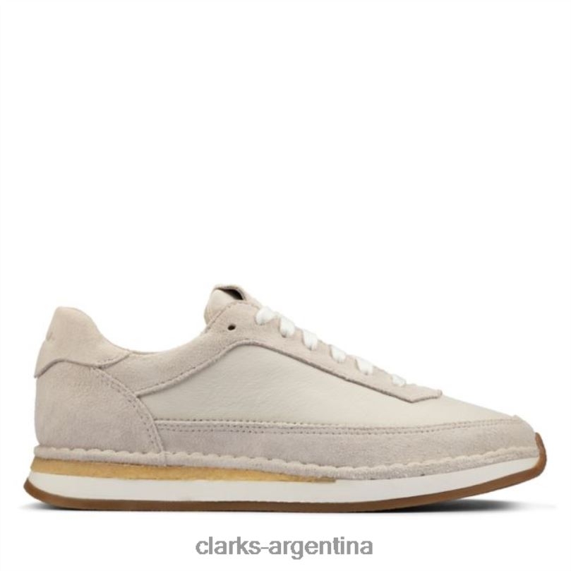Clarks unisexo 2FZPZ5104 ante blanco clarks craft run encaje ante blanco gamuza blanca