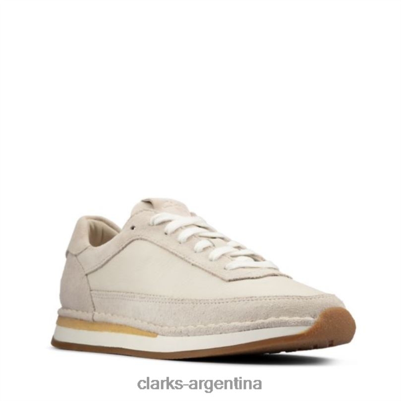 Clarks unisexo 2FZPZ5104 ante blanco clarks craft run encaje ante blanco gamuza blanca