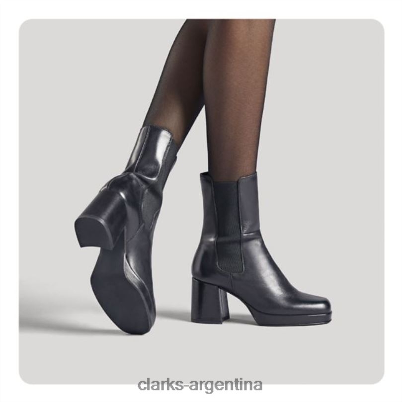 Clarks unisexo 2FZPZ5280 clarks de cuero negro pique up cuero negro cuero negro