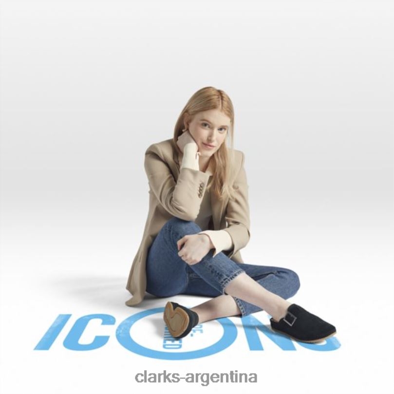 Clarks unisexo 2FZPZ6074 Mule clarks brookleigh de ante negro con forro cálido de ante negro con forro cálido Forro cálido de ante negro.