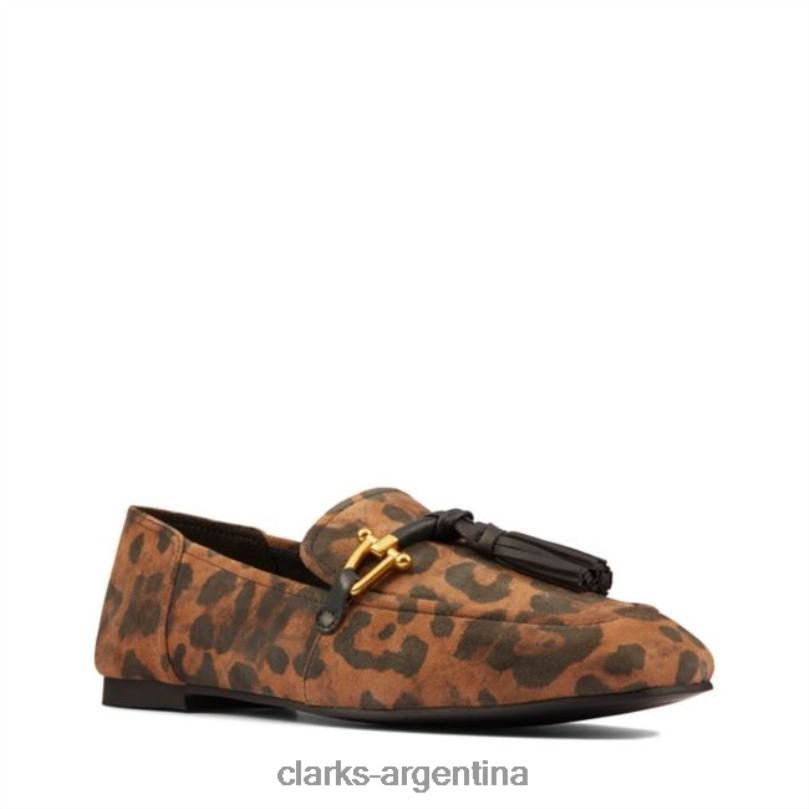 Clarks unisexo 2FZPZ6466 clarks pure 2 borla ante de leopardo ante de leopardo ante de leopardo