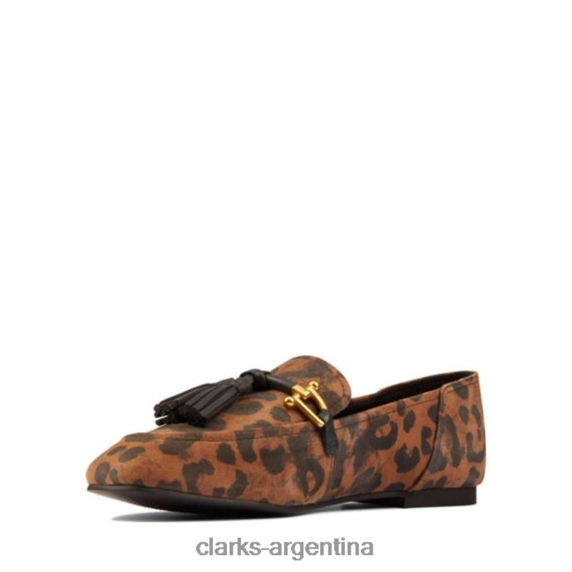 Clarks unisexo 2FZPZ6466 clarks pure 2 borla ante de leopardo ante de leopardo ante de leopardo