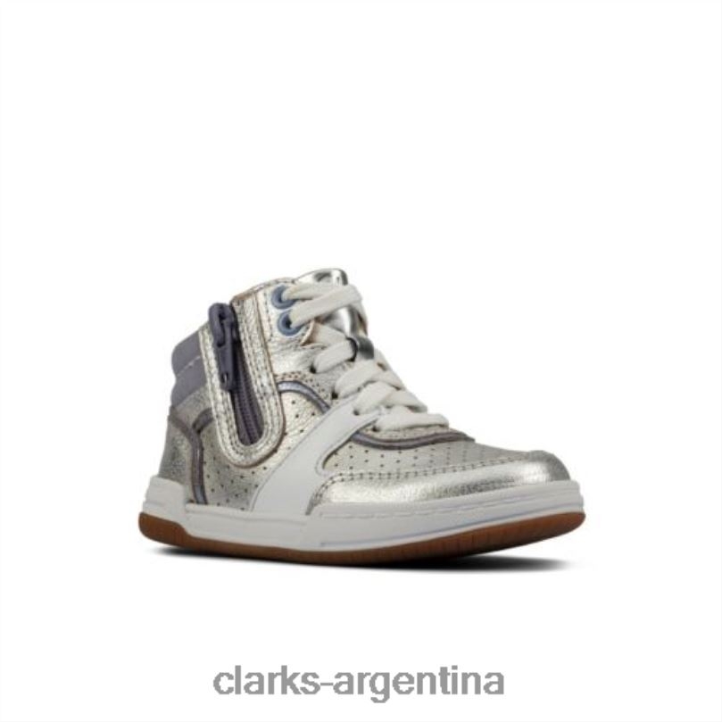 Clarks unisexo 2FZPZ4561 Clarks cuero plateado Fawn Peak FST F Fit cuero plateado