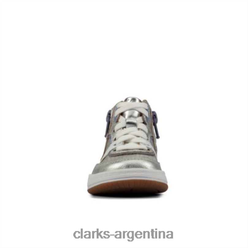 Clarks unisexo 2FZPZ4561 Clarks cuero plateado Fawn Peak FST F Fit cuero plateado