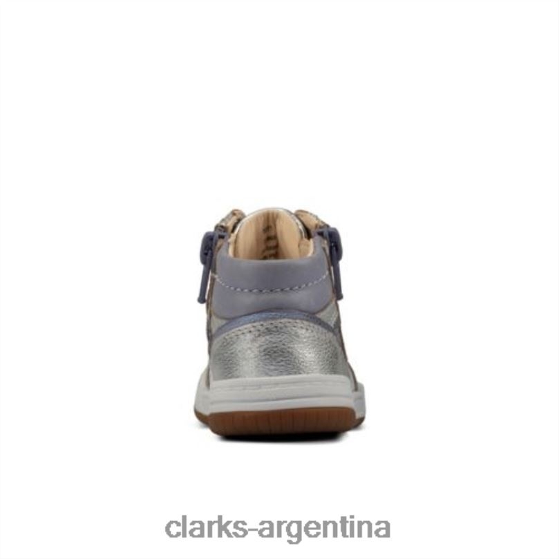 Clarks unisexo 2FZPZ4561 Clarks cuero plateado Fawn Peak FST F Fit cuero plateado