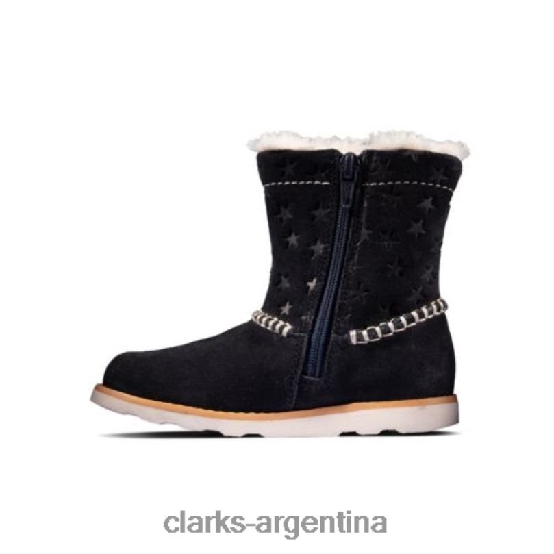 Clarks unisexo 2FZPZ4574 clarks corona piper inf g fit ante azul marino gamuza azul marino