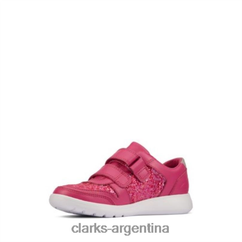 Clarks unisexo 2FZPZ4688 Clarks de cuero rosa lápiz labial scape Spirit jnr f fit lápiz labialcuero rosa