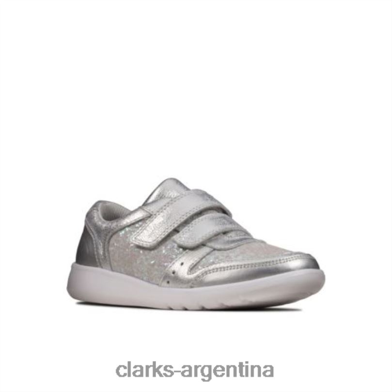 Clarks unisexo 2FZPZ4691 Clarks Scape Spirit Jnr G Fit plateado metalizado plata metalizada