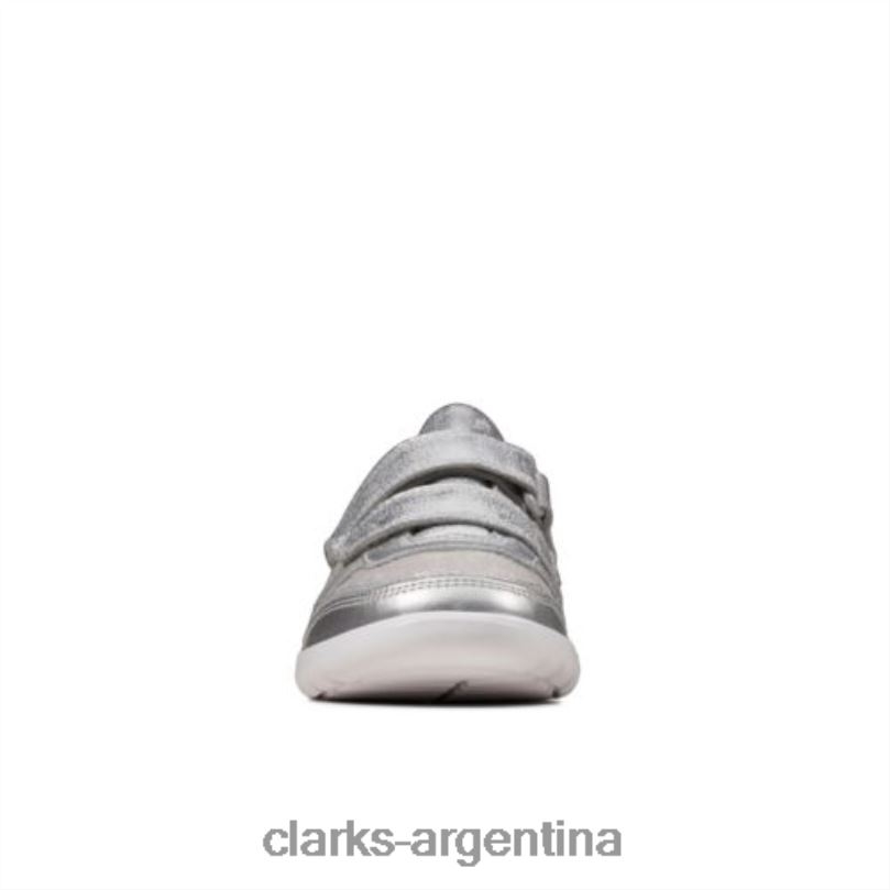 Clarks unisexo 2FZPZ4691 Clarks Scape Spirit Jnr G Fit plateado metalizado plata metalizada