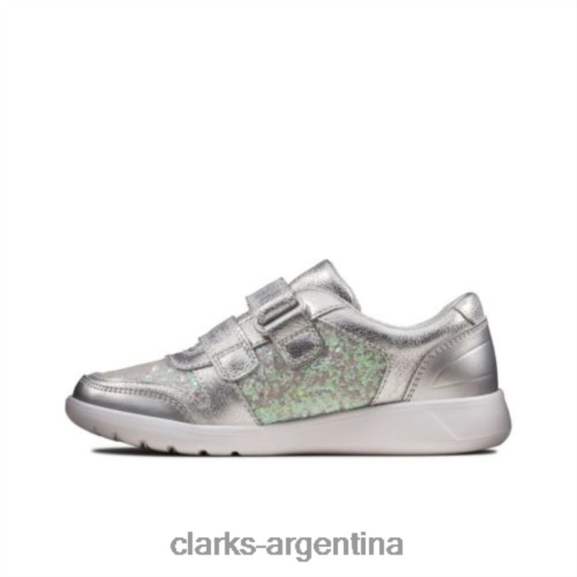 Clarks unisexo 2FZPZ4691 Clarks Scape Spirit Jnr G Fit plateado metalizado plata metalizada