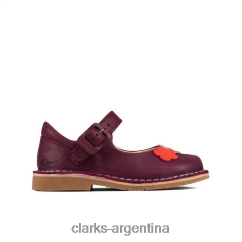 Clarks unisexo 2FZPZ4705 clarks berry cuero comet gem inf f fit cuero de baya