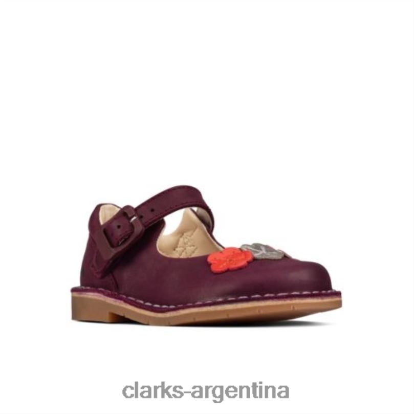 Clarks unisexo 2FZPZ4705 clarks berry cuero comet gem inf f fit cuero de baya