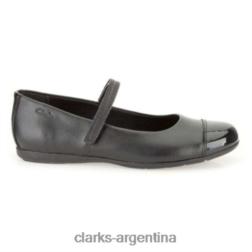 Clarks unisexo 2FZPZ4711 paso de baile jnr g fit clarks cuero negro cuero negro