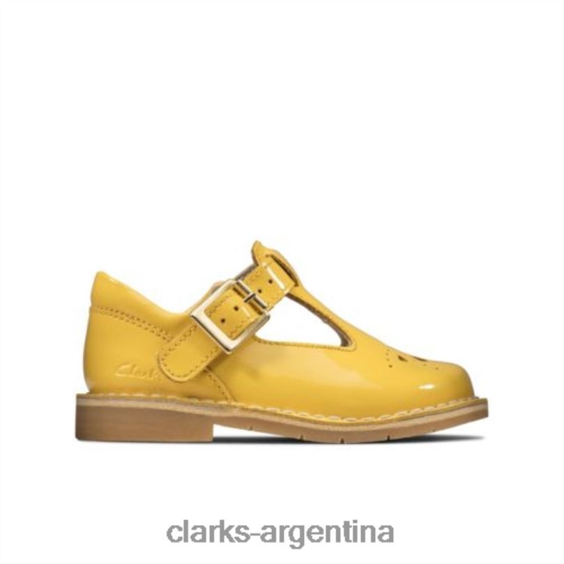 Clarks unisexo 2FZPZ4726 tejido cometa inf g fit yel bajo patente clarks patente amarilla