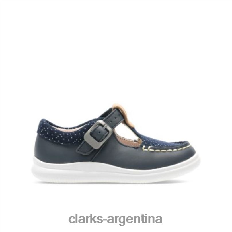 Clarks unisexo 2FZPZ4727 cresta rosa inf f fit clarks cuero azul marino cuero azul marino