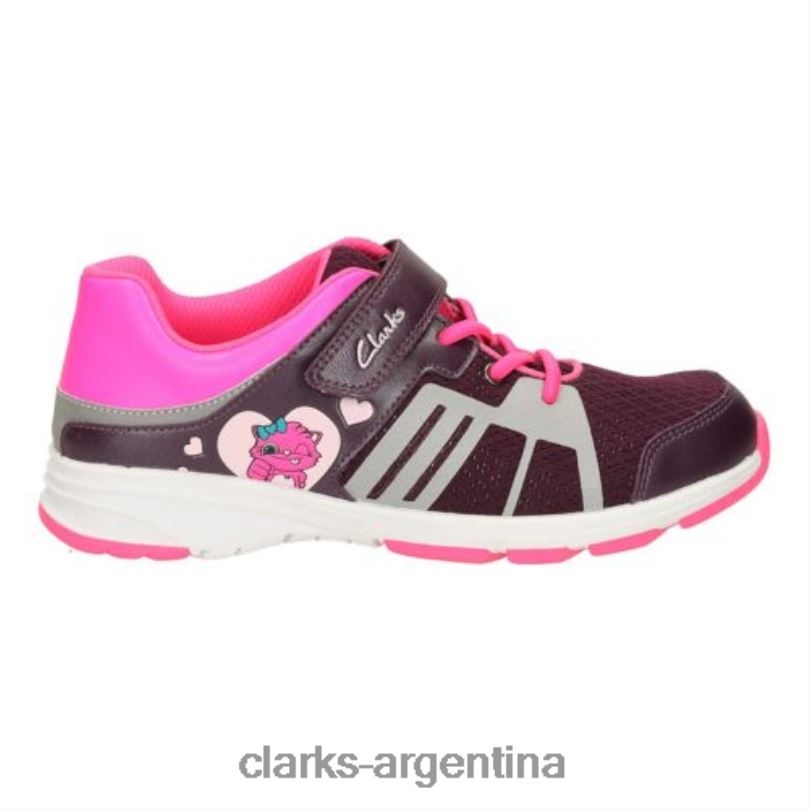 Clarks unisexo 2FZPZ4751 reflejan glo jnr g fit clarks morado púrpura