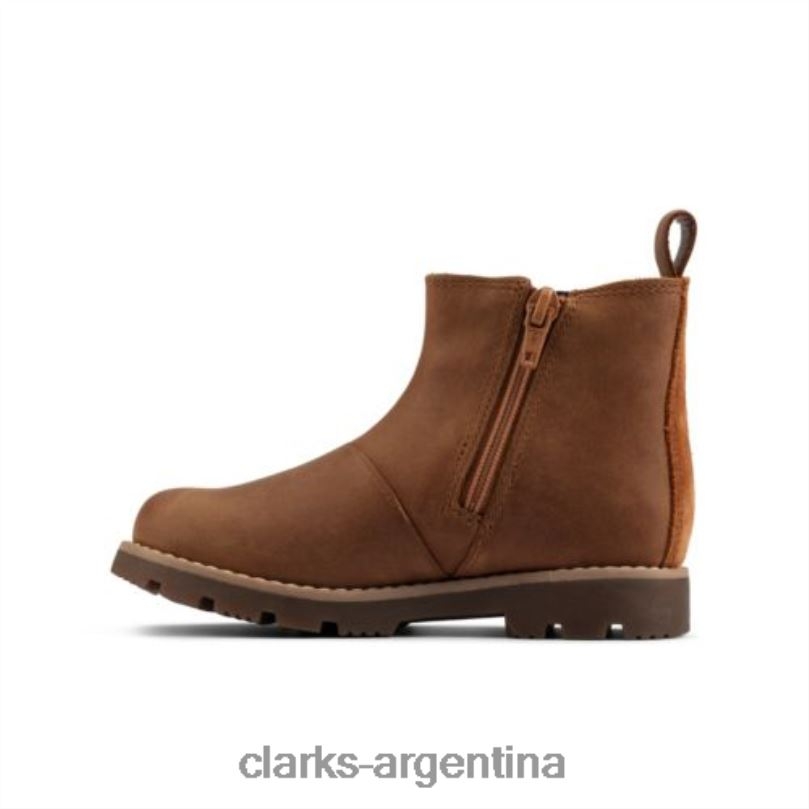 Clarks unisexo 2FZPZ4779 clarks heath sea gtx inf g fit cuero tostado cuero marrón