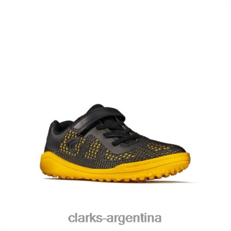Clarks unisexo 2FZPZ4940 negro/amarillo bajo premio swift jnr f fit clarks amarillo negro