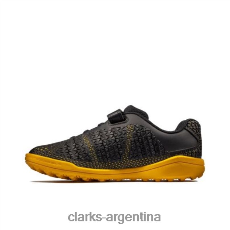 Clarks unisexo 2FZPZ4940 negro/amarillo bajo premio swift jnr f fit clarks amarillo negro