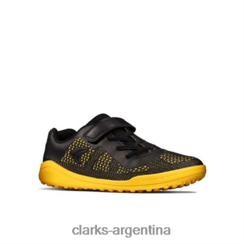 Clarks unisexo 2FZPZ4941 premio swift jnr f fit clarks negro/amarillo bajo amarillo negro