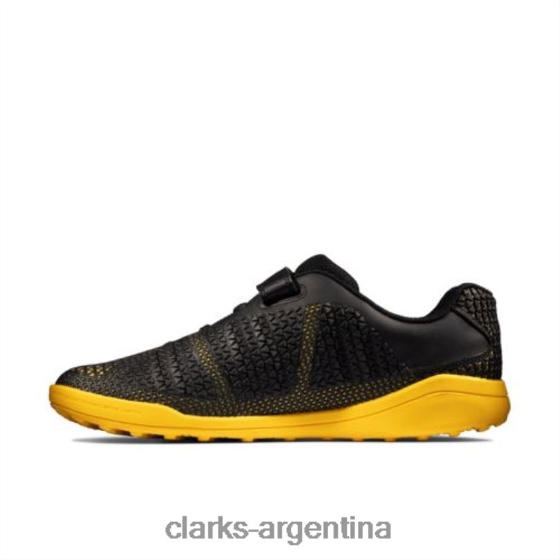 Clarks unisexo 2FZPZ4941 premio swift jnr f fit clarks negro/amarillo bajo amarillo negro