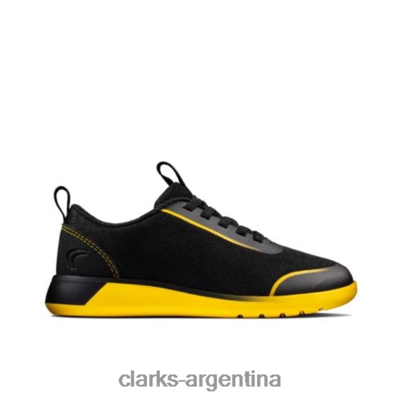 Clarks unisexo 2FZPZ4942 suburbio spark jnr g fit negro/amarillo bajo clarks amarillo negro