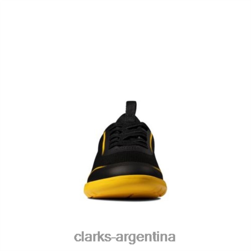 Clarks unisexo 2FZPZ4942 suburbio spark jnr g fit negro/amarillo bajo clarks amarillo negro