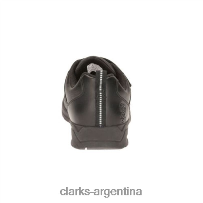 Clarks unisexo 2FZPZ4963 clarks de cuero negro reflejan ace jnr f fit cuero negro