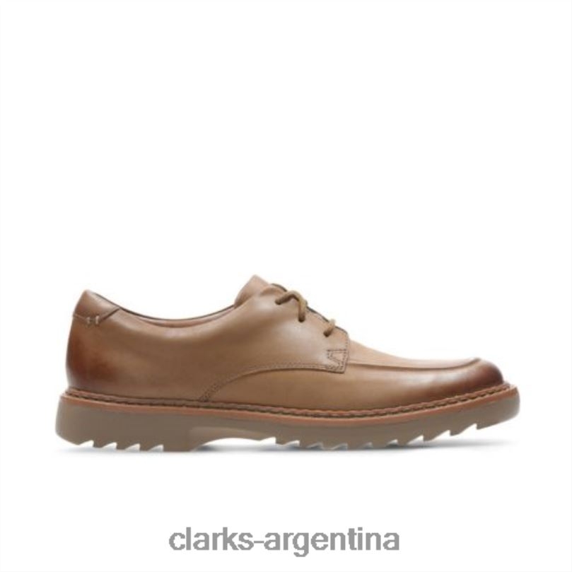 Clarks unisexo 2FZPZ4990 clarks de cuero tostado asher grove jnr f fit cuero marrón