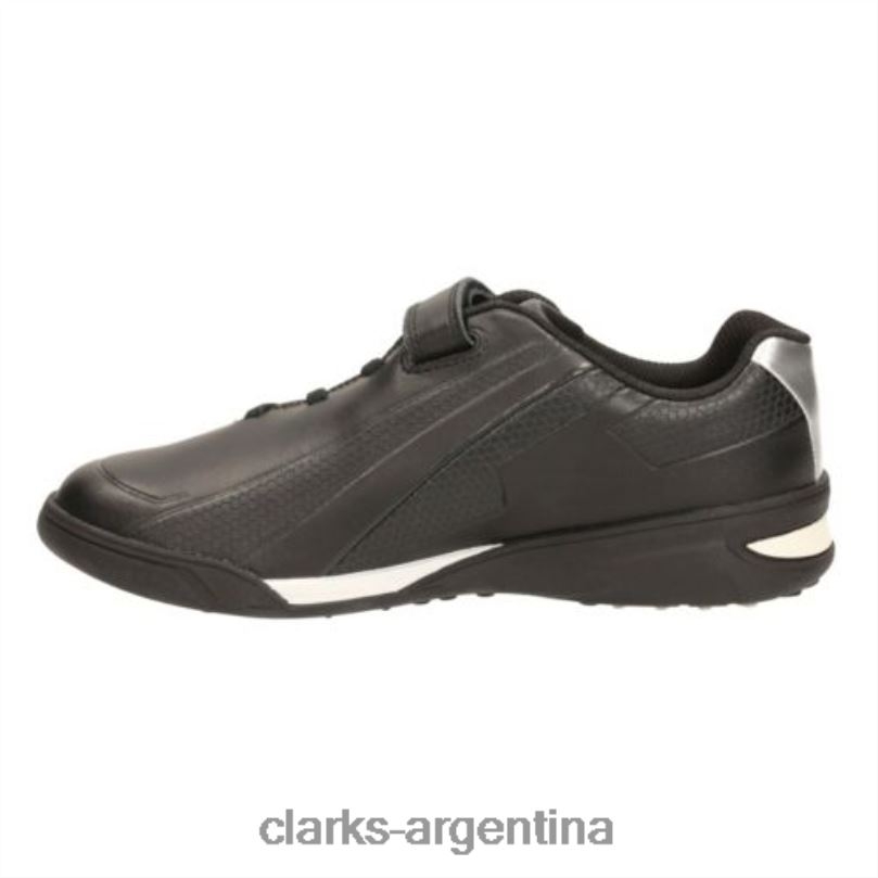 Clarks unisexo 2FZPZ5014 premio salto jnr g fit clarks de cuero negro cuero negro
