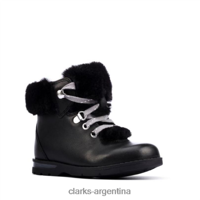 Clarks unisexo 2FZPZ5801 Clarks Dabi Hiker de cuero negro para niños pequeños de cuero negro cuero negro